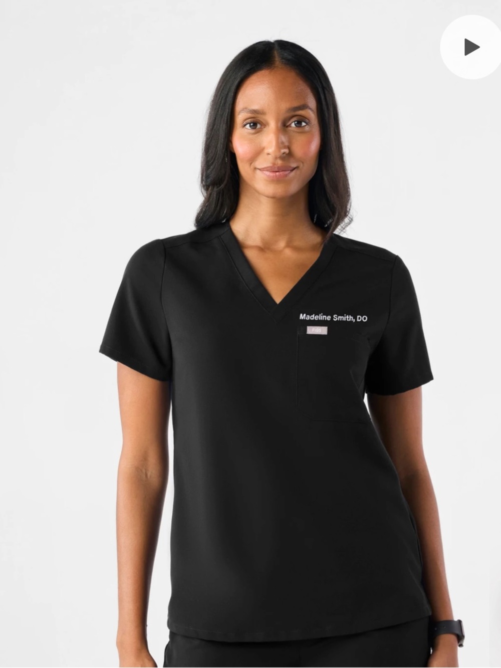 Figs Catarina Scrub Top - Black